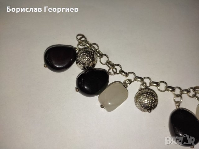 Сребърна гривна с камъни 925, снимка 2 - Гривни - 35891748