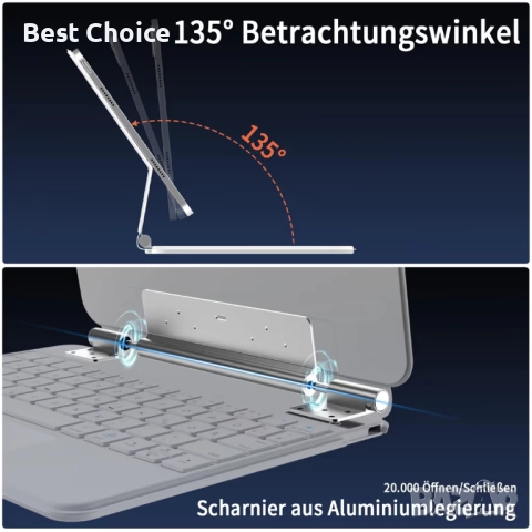 Калъф+клавиатура ESR за iPad Air 11 инча Pro 11/Air 6/5/4, магнитна стойка, снимка 4 - Калъфи, кейсове - 52906677