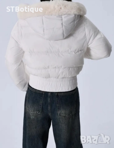 🧥 Дамско елегантно зимно яке с плюшена качулка – STBoutique ❄️ , снимка 15 - Якета - 52207471