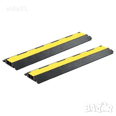 vidaXL Защитни рампи за кабели, 2 бр, 2 канала, гума, 101,5 см(SKU:3057526, снимка 1 - Други стоки за дома - 47892721