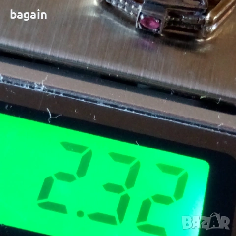 Сребърен пръстен с рубин и позлата., снимка 4 - Пръстени - 53112713