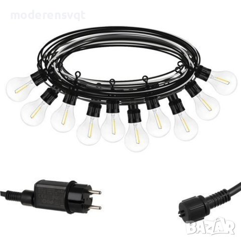Декоративен Гирлянд с 10 LED крушки, снимка 4 - Външни лампи - 40810666
