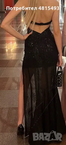 Бална рокля - черна, блестяща, снимка 2 - Рокли - 55708662