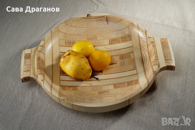 Дървена купа с дръжки, снимка 6 - Други - 40359045