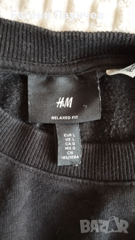 H&M x Justin Bieber ватирана фланелка размер L в черно Sweatshirt Chamges суичър , снимка 4 - Суичъри - 51515058
