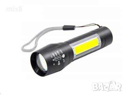 Мини фенер COB LED светлина, zoom, 3 режима на работа, USB зареждане и кутийка за съхранение, снимка 4 - Екипировка - 34645216