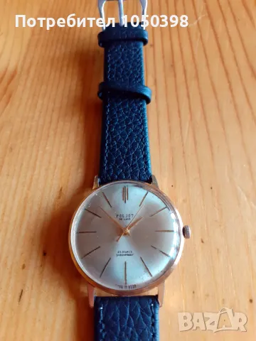 Позлатен POLJOT De Luxe 23jewels USSR- Като нов, снимка 1