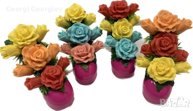 Цветя от глиц.сапун, снимка 12 - Изкуствени цветя - 37135788