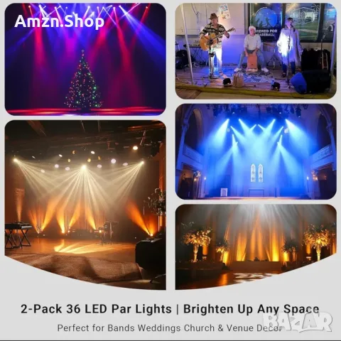 36 LED сценични светлини RGB DJ LED Par Light DMX Controlled Sound Activated Auto Play, снимка 8 - Лед осветление - 48695954