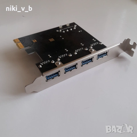 Контролер PCI-E към USB 3.0, 4 port, снимка 2 - Мрежови адаптери - 53581567