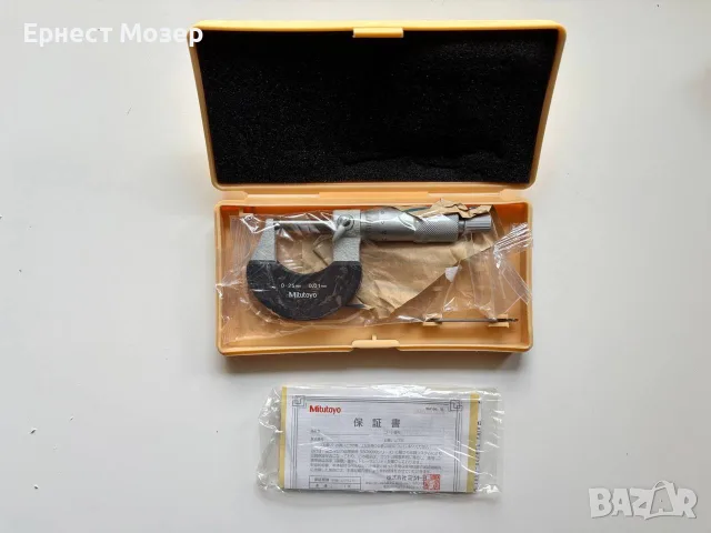 Mitutoyo 102-101-10 микрометър 0-25 mm, 0.01 mm, Made in Japan, снимка 2 - Шублери - 56080806