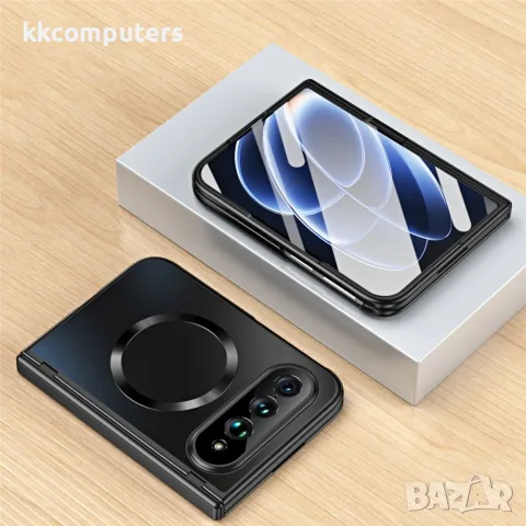 Xiaomi 18 Fold Магнитен Калъф, Електролитно Покритие, Твърдо Стъкло – Черен и Червен, снимка 10 - Калъфи, кейсове - 56256588
