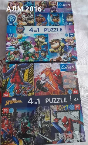 Пъзел 4 в 1 Пес Патрул / Paw Patrol и Спайдърмен