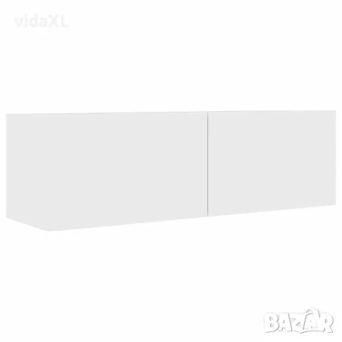 vidaXL ТВ шкаф, бял, 100x30x30 см, инженерно дърво