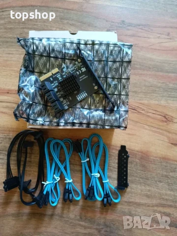 PCI-E към 6 SATA порта 6 Port PCI Express 2.0 SATA III 6Gbps RAID Controller Card, SATA 3.0, снимка 3 - Други - 50501518