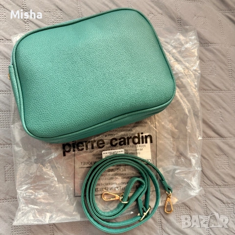 Дамска чанта в тюркоазен цвят PIERRE CARDIN от еко кожа, снимка 2 - Чанти - 53793153