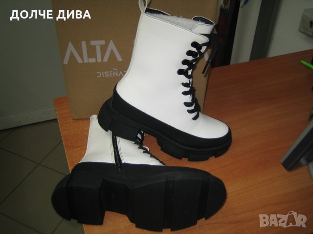 Дамски боти /кубинки/ м.6002 бяли и черни-намаление, снимка 5 - Дамски боти - 34361688