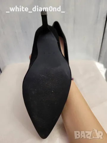 Стилни класически черни дамски обувки на ток номер 39, снимка 4 - Дамски обувки на ток - 48302412