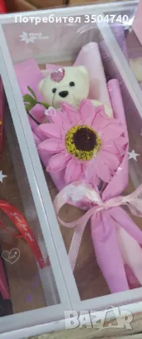 Перфектния подарък за всяка дама, мече с цветя., снимка 4 - Подаръци за жени - 48592604