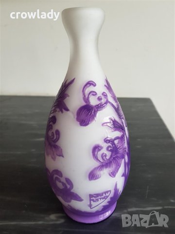 Красива ваза НАНСИ DAUM NANCY сецесион лилава реплика, снимка 2 - Вази - 40890529