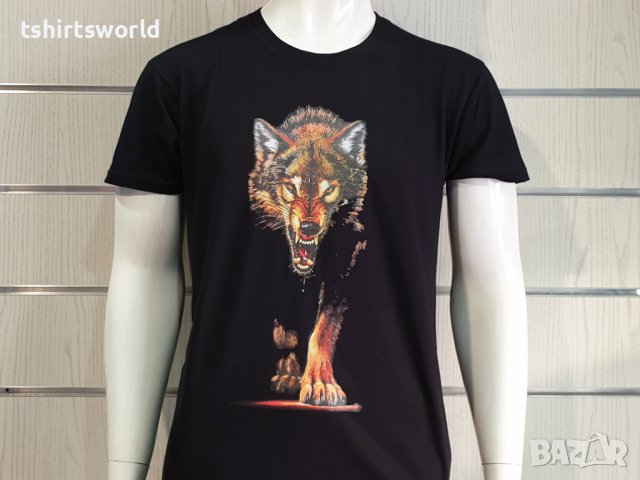 Нова мъжка тениска с дигитален печат Ходещ Вълк, Серия вълци, снимка 8 - Тениски - 40709129