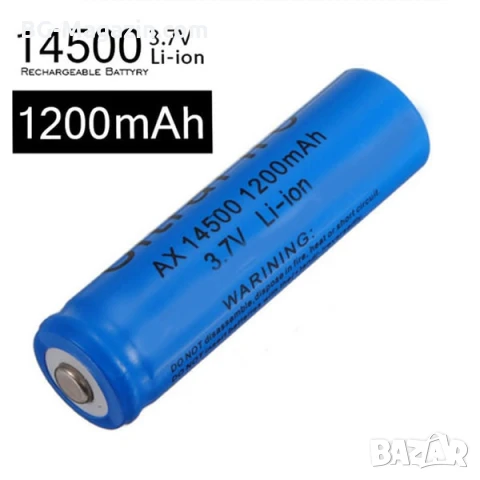 Акумулаторна литиевойонна батерия 14500 1200mAh 3.7V презареждаща се за фенри прожектори лазери, снимка 2 - Къмпинг осветление - 51102606
