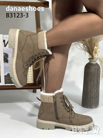 Дамски боти с грайфер в цвят какки, снимка 4 - Дамски боти - 52309853