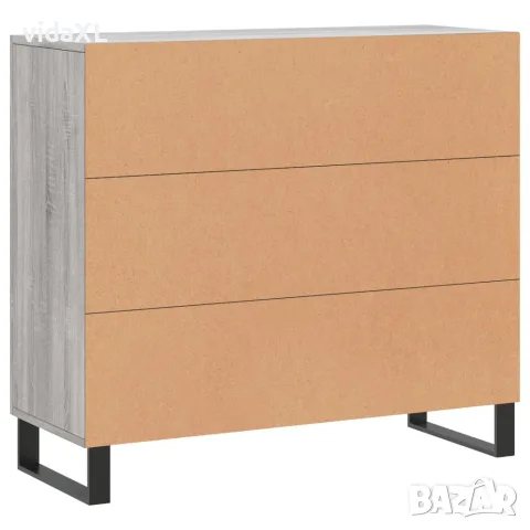vidaXL Сайдборд, Сив сонома, 90x34x80 см, инженерно дърво, снимка 8 - Бюфети - 56147927