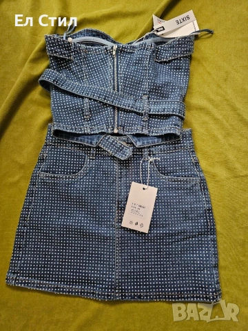 💎Дънков комплект с камъчета С М Л Цена:50 евро Еконт, снимка 3 - Комплекти - 53708794