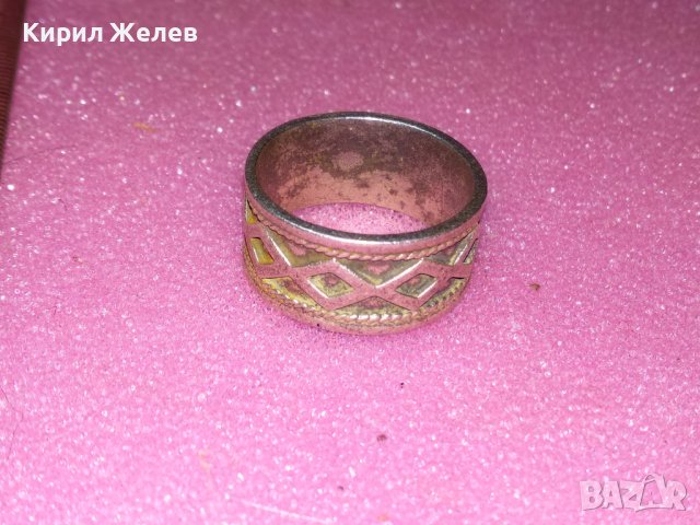 СТАР КРАСИВ СРЕБЪРЕН ПРЪСТЕН ОРНАМЕНТИРАН Тип ХАЛКА ОКСИДИРАНО СРЕБРО 925 МАЙСТОРСКА ИЗРАБОТКА 40612, снимка 5 - Пръстени - 44314751