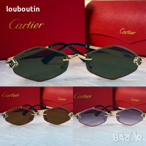 Cartier 2024 дамски слънчеви очила ромб 3 цвята, снимка 2 - Слънчеви и диоптрични очила - 47762983