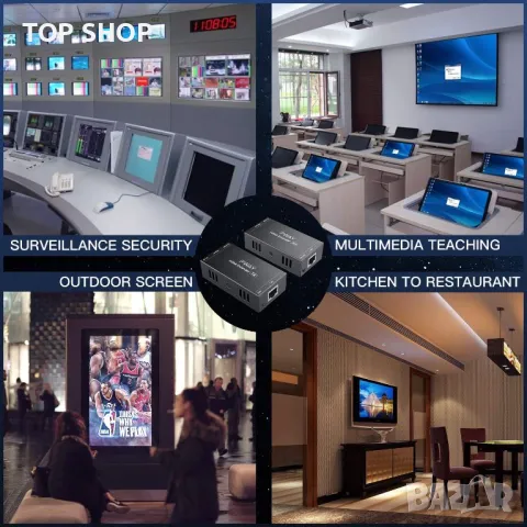 PW-HT202P(POC) HDMI Extender 165ft/50m Lossless Transmission Over Single Cat5e/6 Full HD 1080P Suppo, снимка 6 - Друга електроника - 48831568