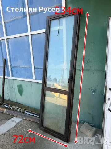 140912 метална ламаринена  дограма врата   234 см / 72 см 50 евро                  смр -цвят тъмно к