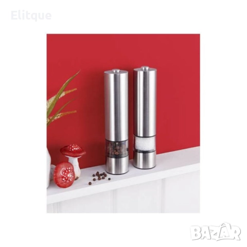 Електрическа мелничка за сол/пипер Bohmann, 4x AAA батерии (не са вкл.), Инокс, снимка 3 - Други - 52888999