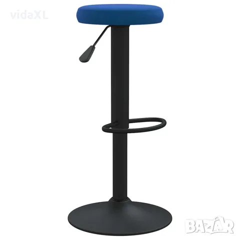 vidaXL Бар табуретки, 2 бр, сини, кадифе, снимка 4 - Столове - 56147003