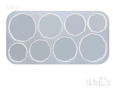 различни размери къдрави кръгове кръг кръгчета плитък силиконов молд форма фондан шоколад гипс смола, снимка 2 - Форми - 44393445