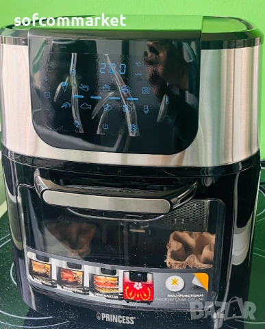 Фритюрник с горещ въздух и фурна Princess 182075 Airfryer Oven Deluxe, 11L, снимка 2 - Фритюрници - 53596511