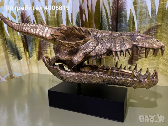 Декорация,скулптура глава на дракон от полиран бронз ХХL