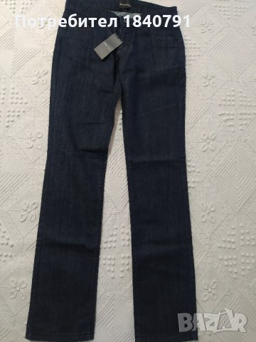 НОВИ дамски дънки Emporio Armani – кожени детайли, дълги – размер 28, снимка 8 - Дънки - 34450617