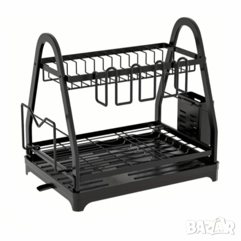 Пластмасов елегантен сушилник за съдове на две нива, снимка 2 - Други - 51948578