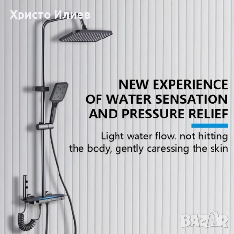 Луксозна Душ система с термостатен смесител 4 функции бутони функция дъжд, снимка 5 - Смесители - 51575813