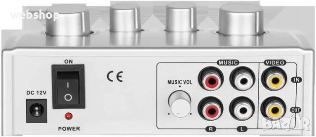 Караоке Миксер пулт 2 канален, 2 микрофонни входа, комплект 2 микрофона, снимка 3 - Ресийвъри, усилватели, смесителни пултове - 49939117