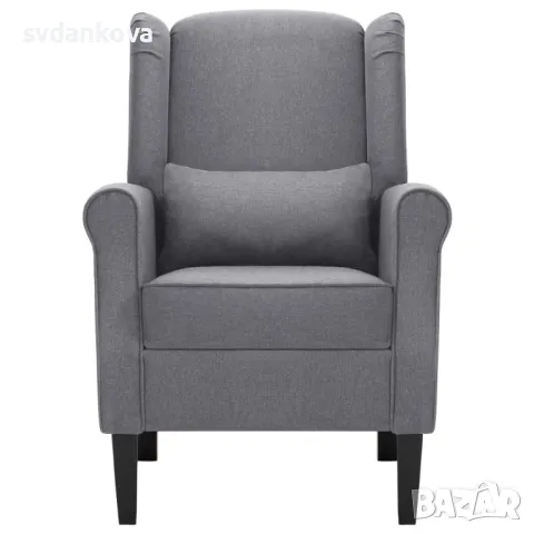 Фотьойл, тъмносив, плат, снимка 2 - Дивани и мека мебел - 47541589