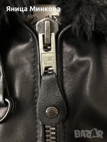 Дамско зимно яке, естествена кожа Schott, снимка 7 - Якета - 48294826
