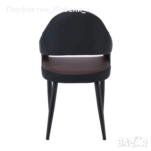 Дизайнерски трапезен стол с еко кожа черно/кафяво-зелен/налични трапезни столове с еко кожа кафява, снимка 2 - Обзавеждане за заведение - 47350961