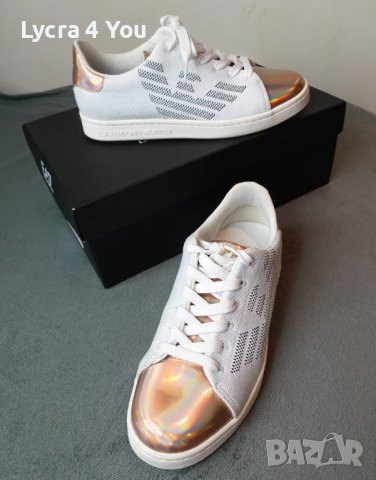 дамски сникърси EA7 White & Iridescent Rose Gold оригинални, снимка 7 - Маратонки - 42451445