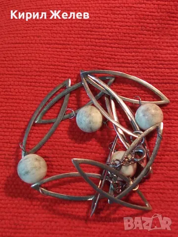 НЕЖНО СКЪПОЦЕННО СРЕБЪРНО КОЛИЕ МАРКОВО СРЕБРО 925 с БЯЛА ПОЗЛАТА и ТОПЧЕТА ШЛИФОВАН БЯЛ АХАТ 48249, снимка 13 - Колиета, медальони, синджири - 48480654