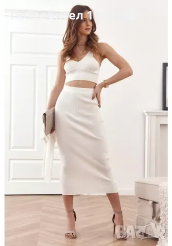 Дамски комплект от три части в цвят екрю 01092 FASARDI, снимка 3 - Блузи с дълъг ръкав и пуловери - 47751166