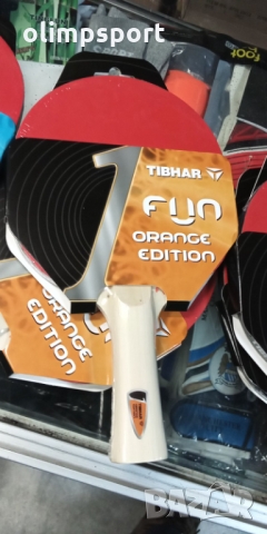 хилка за тенис  на маса нова tibhar fun orange edition черна,червена гладки гуми 1.6мм ракета за ком, снимка 2 - Тенис - 36086243