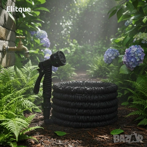 Гъвкав разтеглив градински маркуч 30м – Пълен комплект с пистолет (7 функции) и конектори, снимка 16 - Други инструменти - 53371303